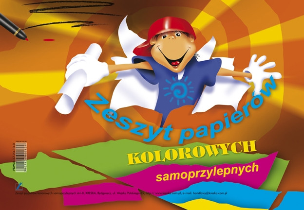 Zeszyt papierów kolorowych samoprzylepnych A4/8k. Kreska